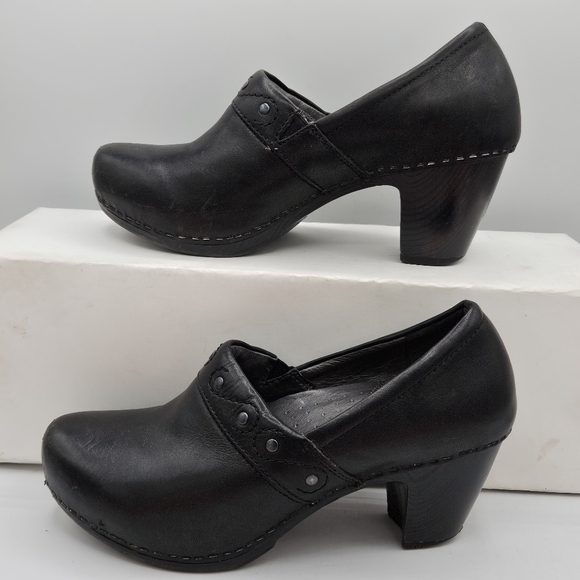 Dansko Riki black leather 2.5" clog loafers size 38 US size 7.5 / 8 - Picture 16 of 16